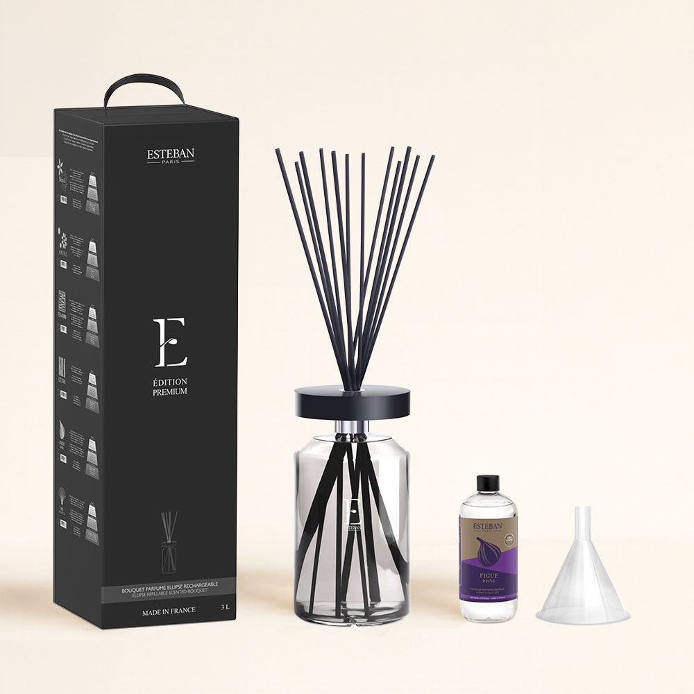 Ambientador mikado Figue Noire Esteban Paris edición premium 3L con caja, recambio y embudo incluidos – D'Arome