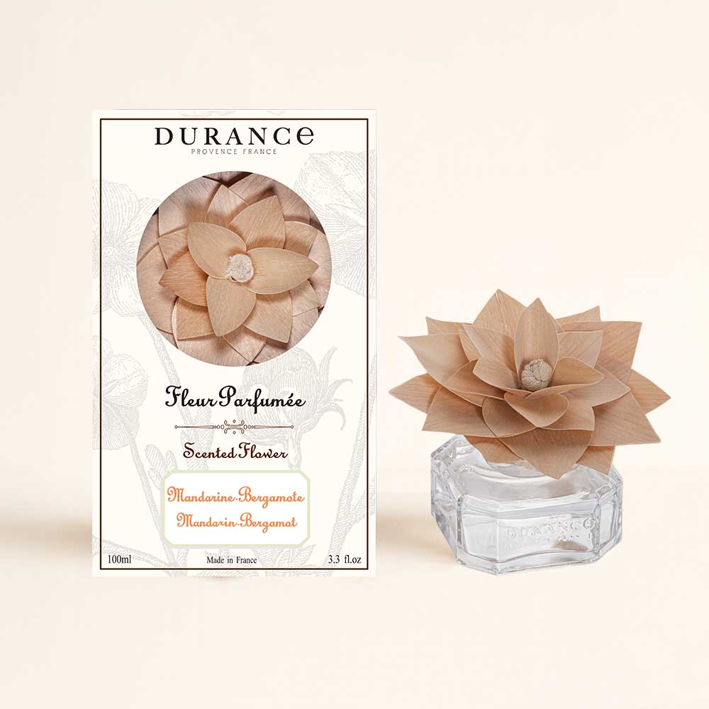 Ambientador mikado con flor de madera MANDARINA BERGAMOTA 100ml – Durance