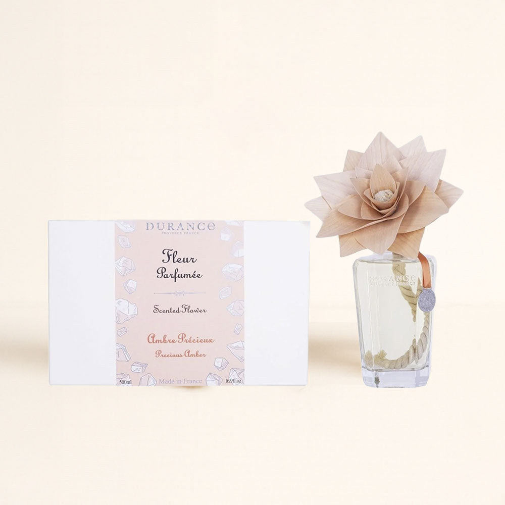 Ambientador mikado con flor de madera ÁMBAR PRECIOSO 500ml – Durance