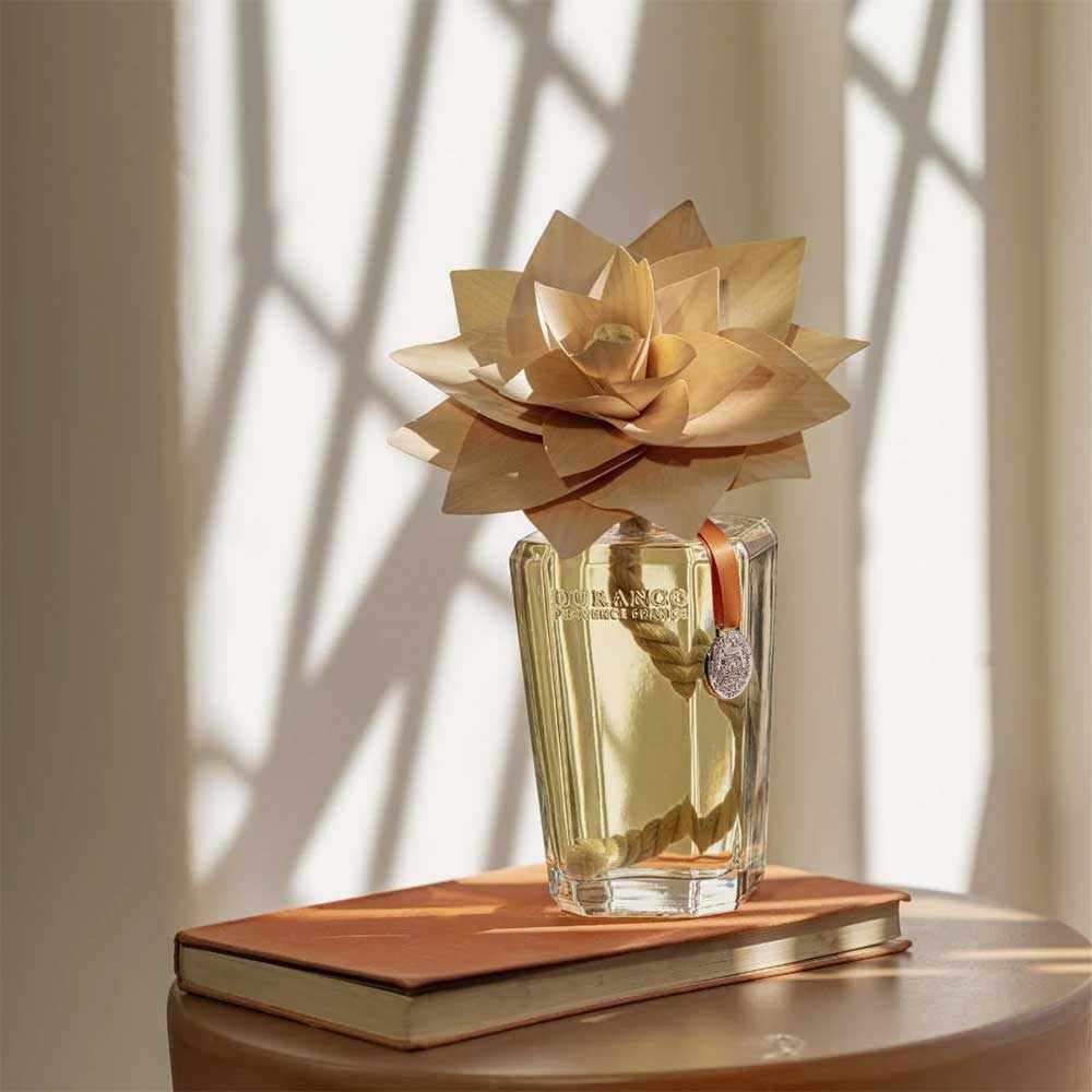 Ambientador mikado con flor de madera ÁMBAR PRECIOSO 500ml – Durance