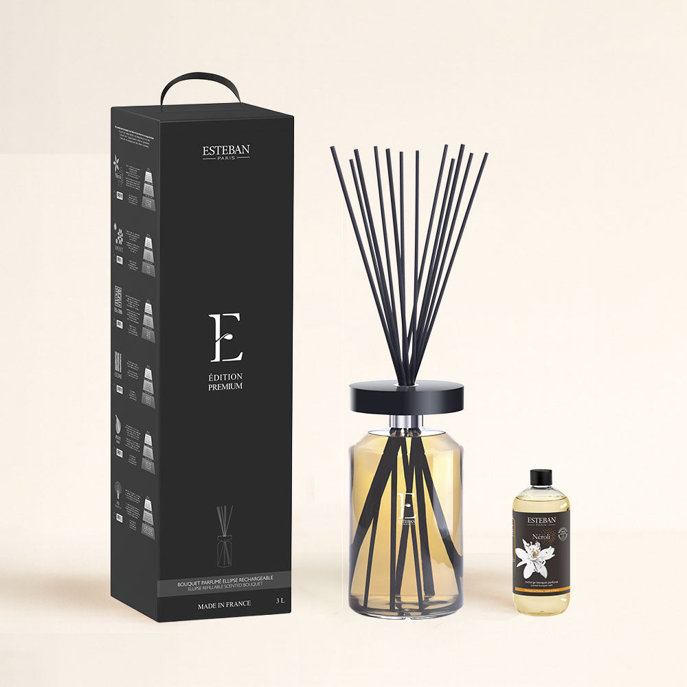 Ambientador mikado Neroli Esteban Paris edición premium 3L con botella de recambio incluida – D'Arome