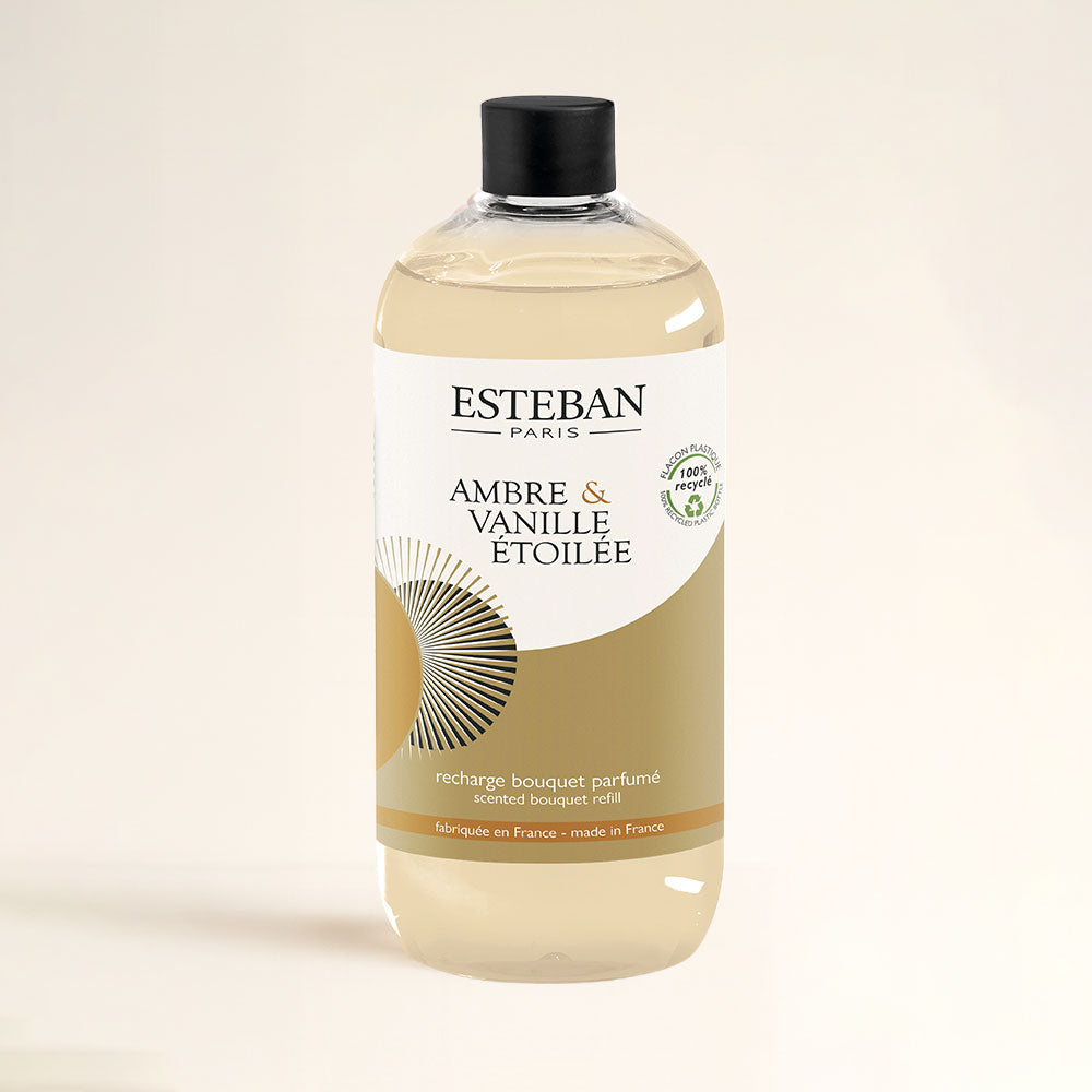 Recambio para ambientador mikado Ambre y Vanille Étoilée Esteban Paris de 500ml, botella de recarga – D'Arome