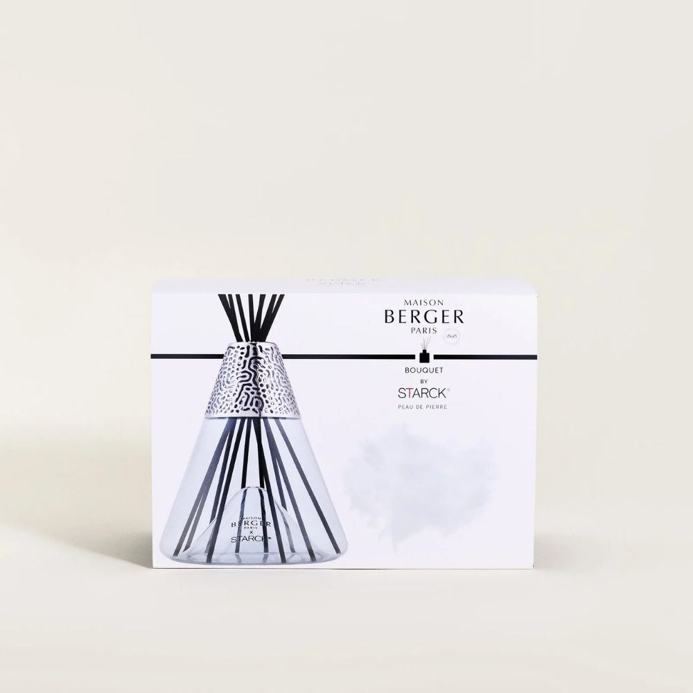 Ambientador mikado STARCK GRIS – aroma Peau de Pierre 400ml  – Maison Berger