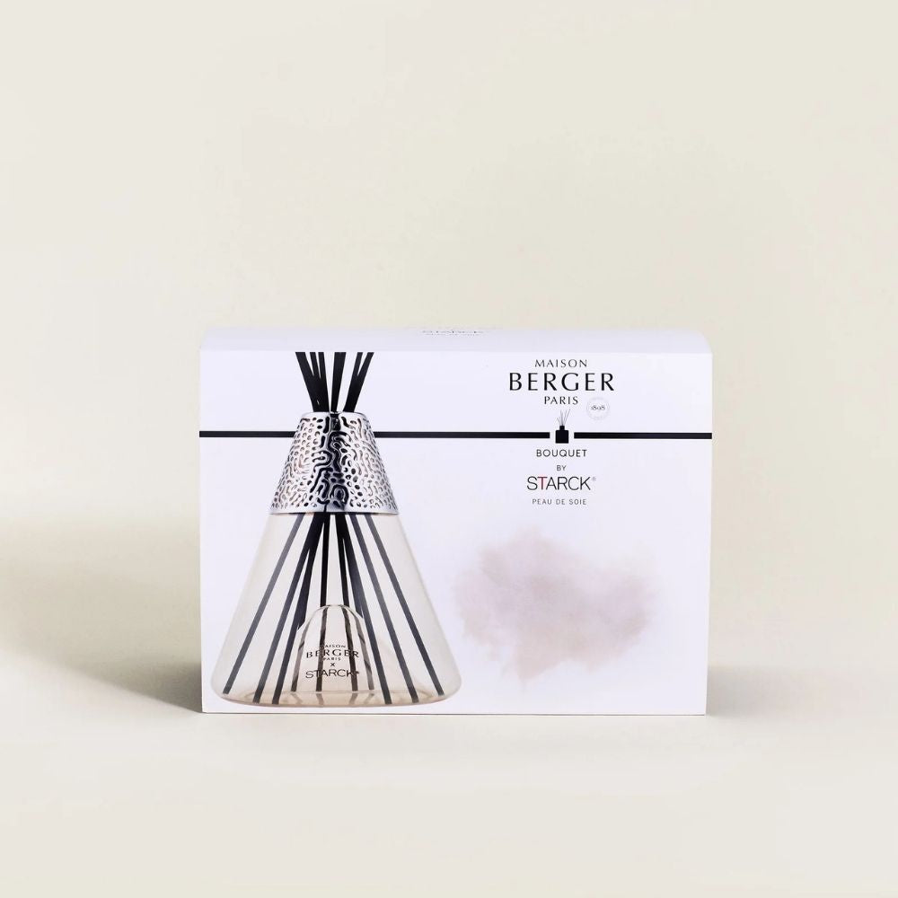 Ambientador mikado STARCK ROSA – aroma Peau de Soie 400ml  – Maison Berger