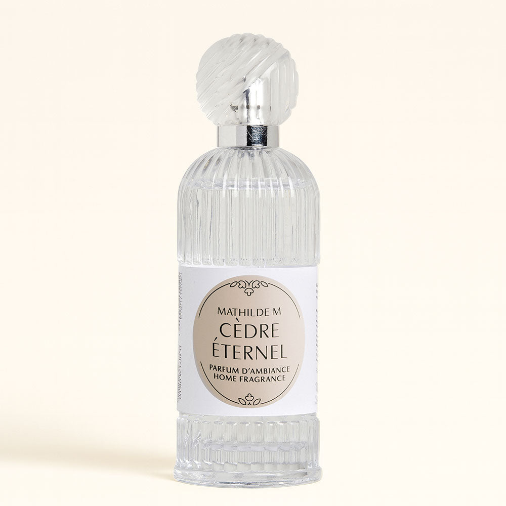 Ambientador spray Cèdre Éternel Mathilde M de 100ml en frasco de cristal con tapón facetado – D'Arome