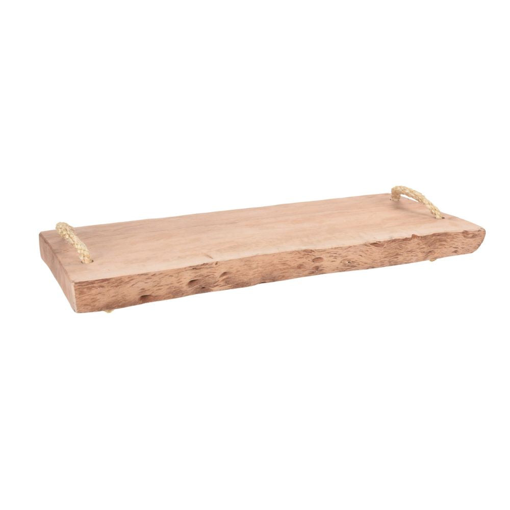 Bandeja de madera natural RÚSTICA grande y rectangular – D'Arome