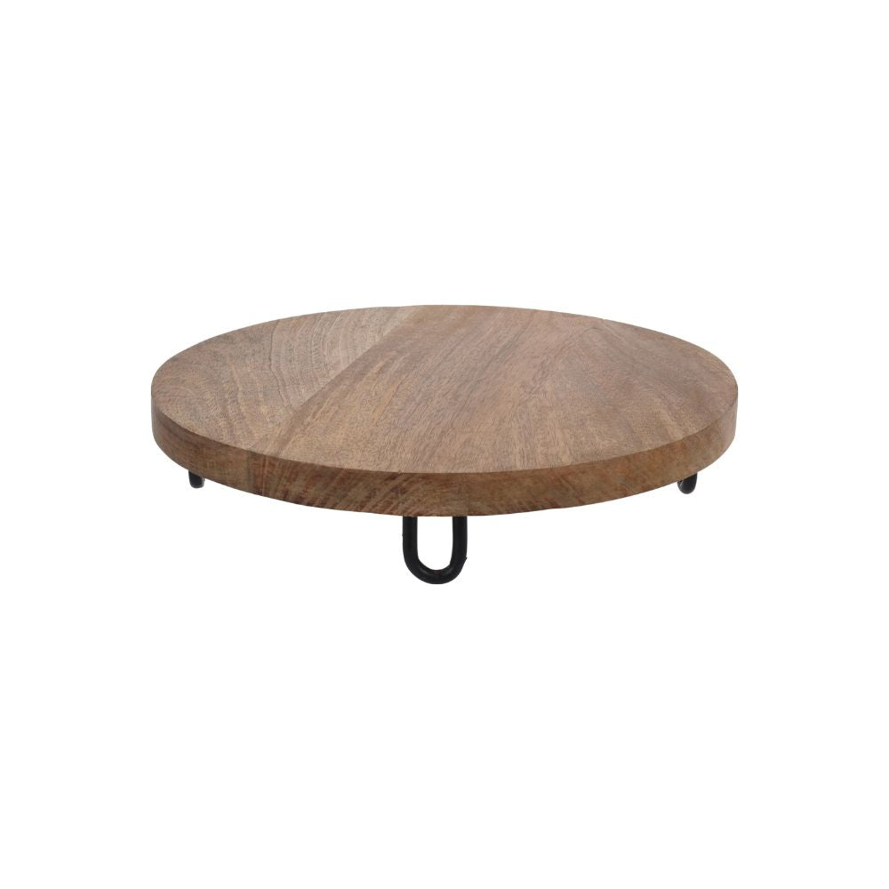 Bandeja de madera REDONDA con patas negras – D'Arome