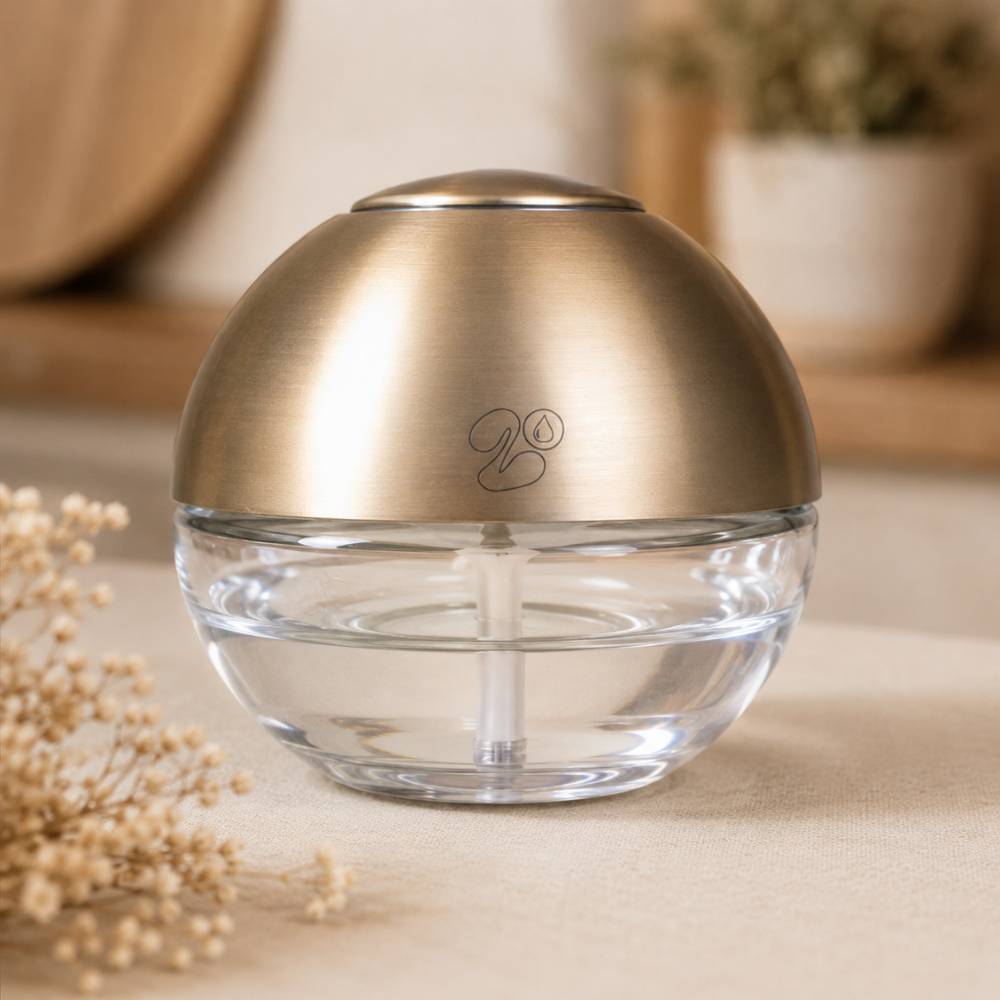 Bola de olor grande LoeS dorada 600ml, difusor de perfume brumizador eléctrico que elimina malos olores, color dorado – D'Arome