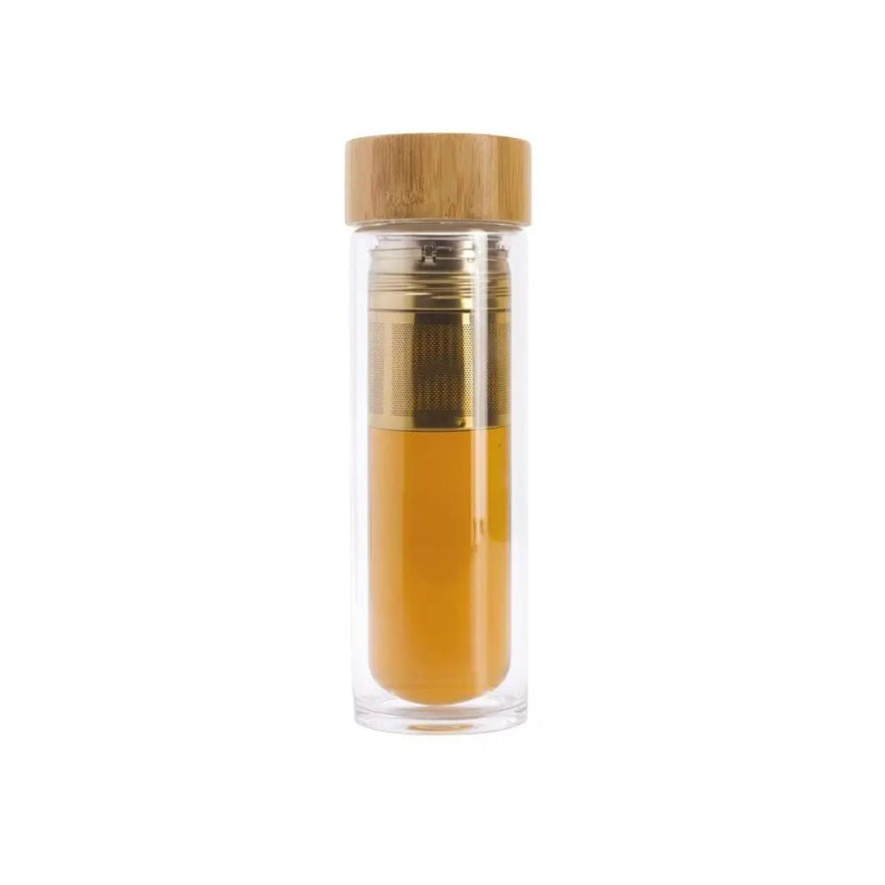 Botella de vidrio doble pared con filtro para tés e infusiones de 330ml – Terre d'Oc