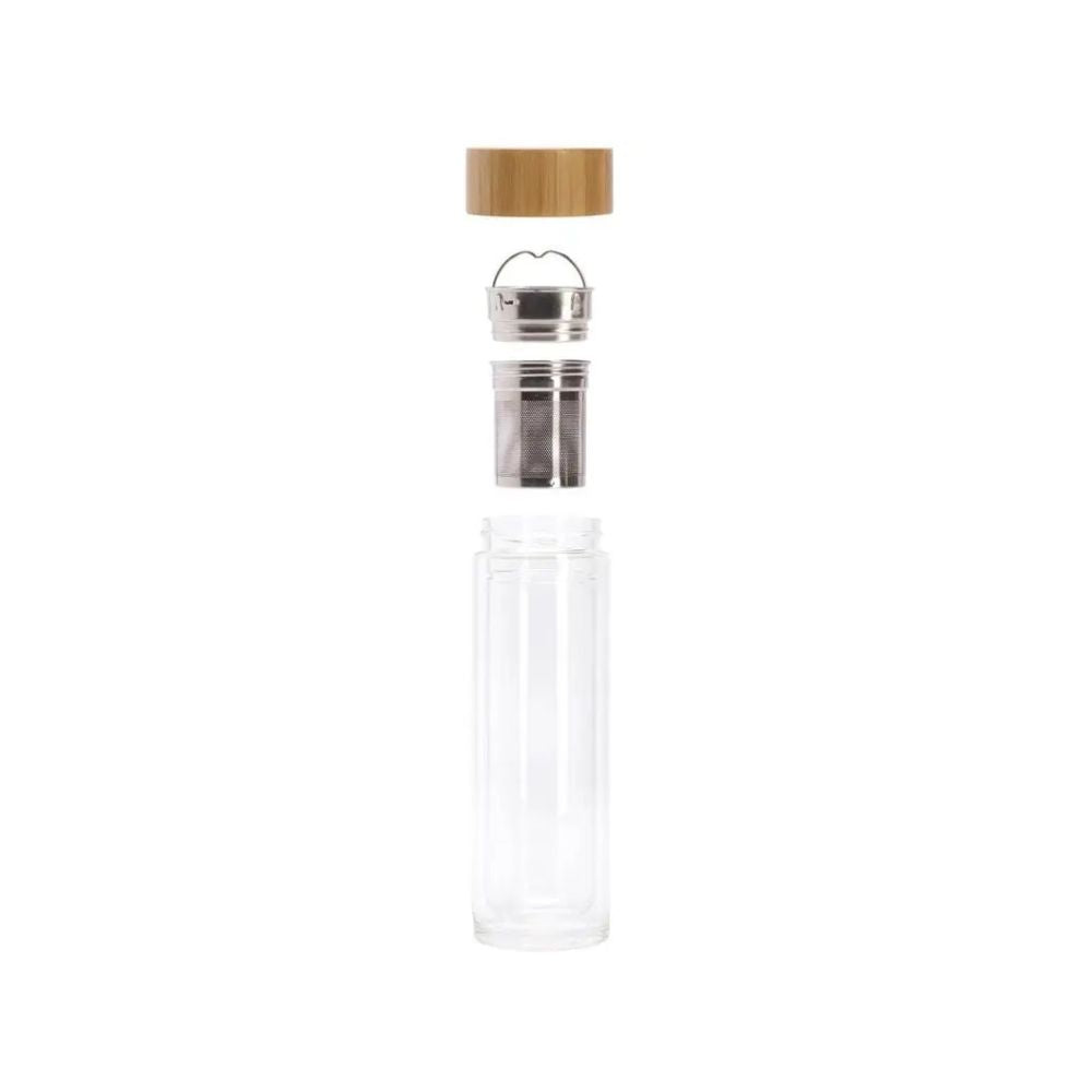 Botella de vidrio doble pared con filtro para tés e infusiones de 330ml – Terre d'Oc