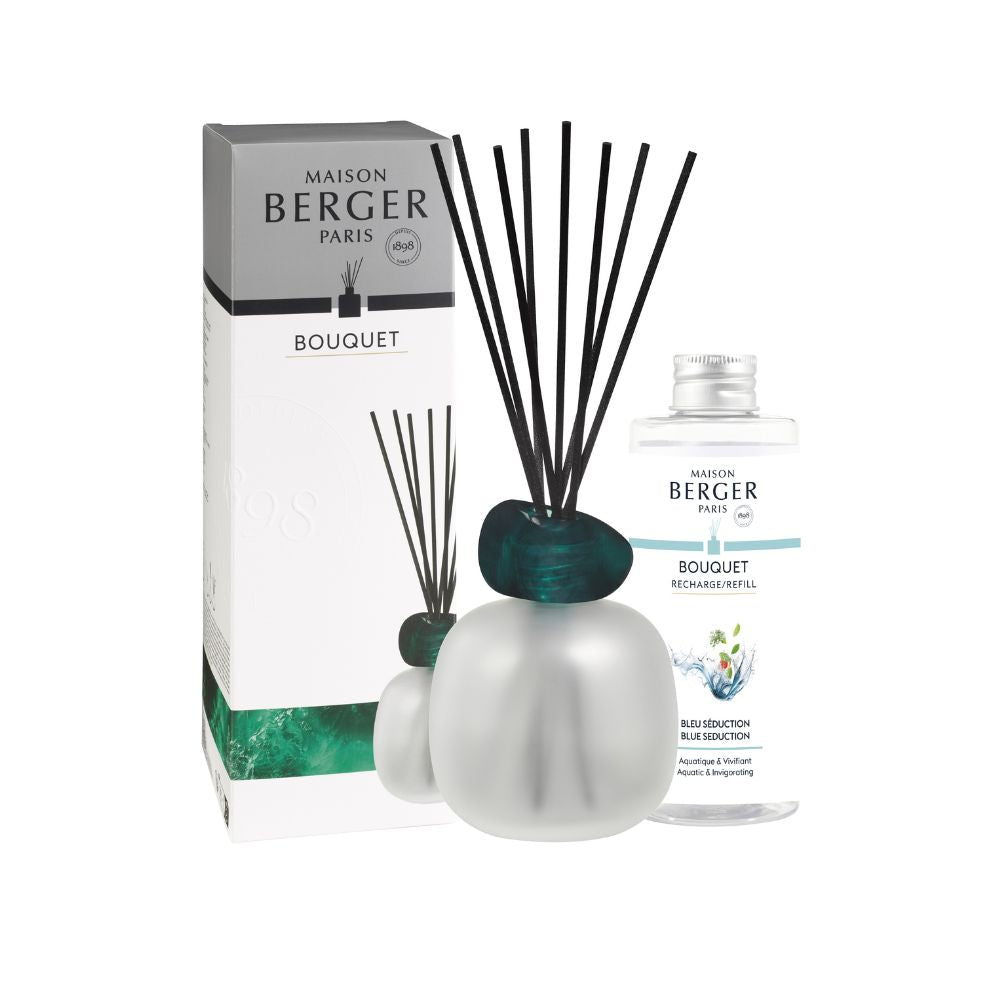 Ambientador mikado MINERAL ESCARCHADO – aroma Bleu Seduction 180ml  – Maison Berger