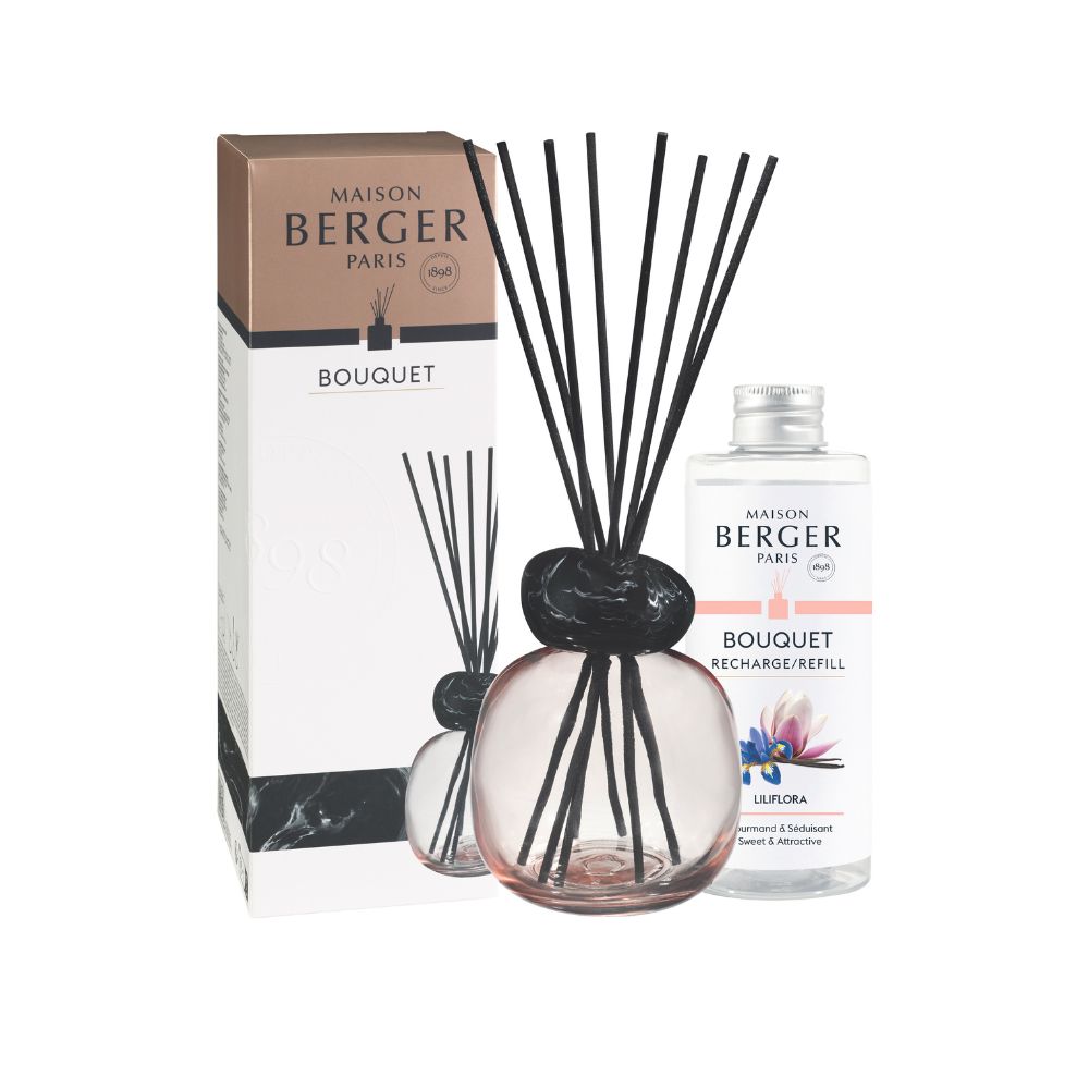 Ambientador mikado MINERAL ROSA CLARO – aroma Liliflora 180ml  – Maison Berger