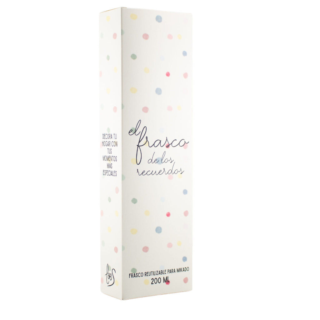 Caja de tarro de los recuerdos de 200 ml para recambio de mikado con la frase Queda mucho por sentir de Loes para D'Arome