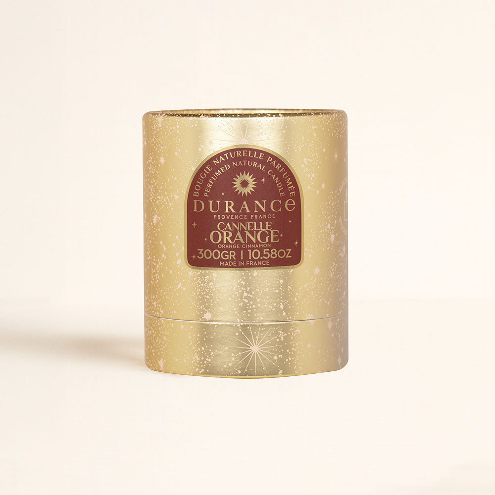 Vela aromatica de cera natural CANELA NARANJA 300gr – Durance