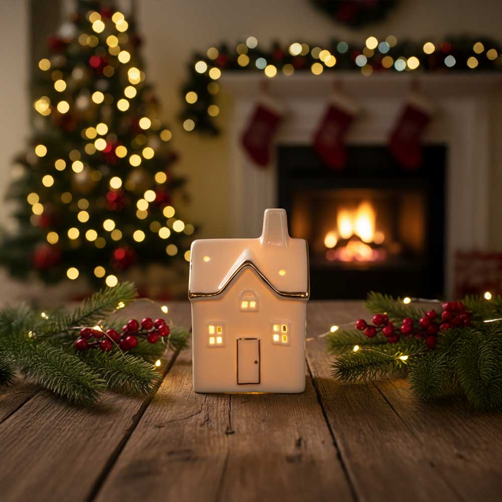 Decoración Navidad CASITA CON LUZ AURORA – D'Arome