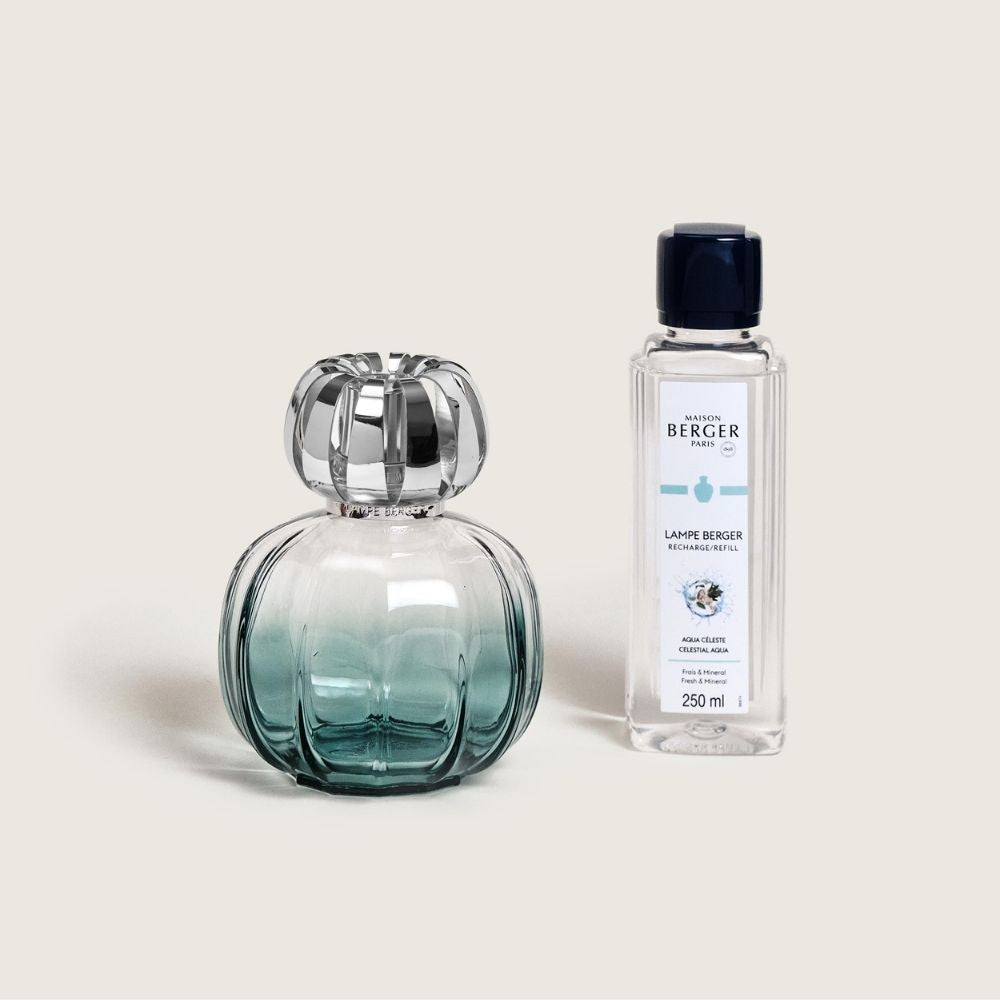 Descubre la Lámpara Catalítica Corali Verde con su exclusivo tapón. Purifica el aire y elimina olores con el aroma Aqua Céleste. ¡Cofre abrir y listo!