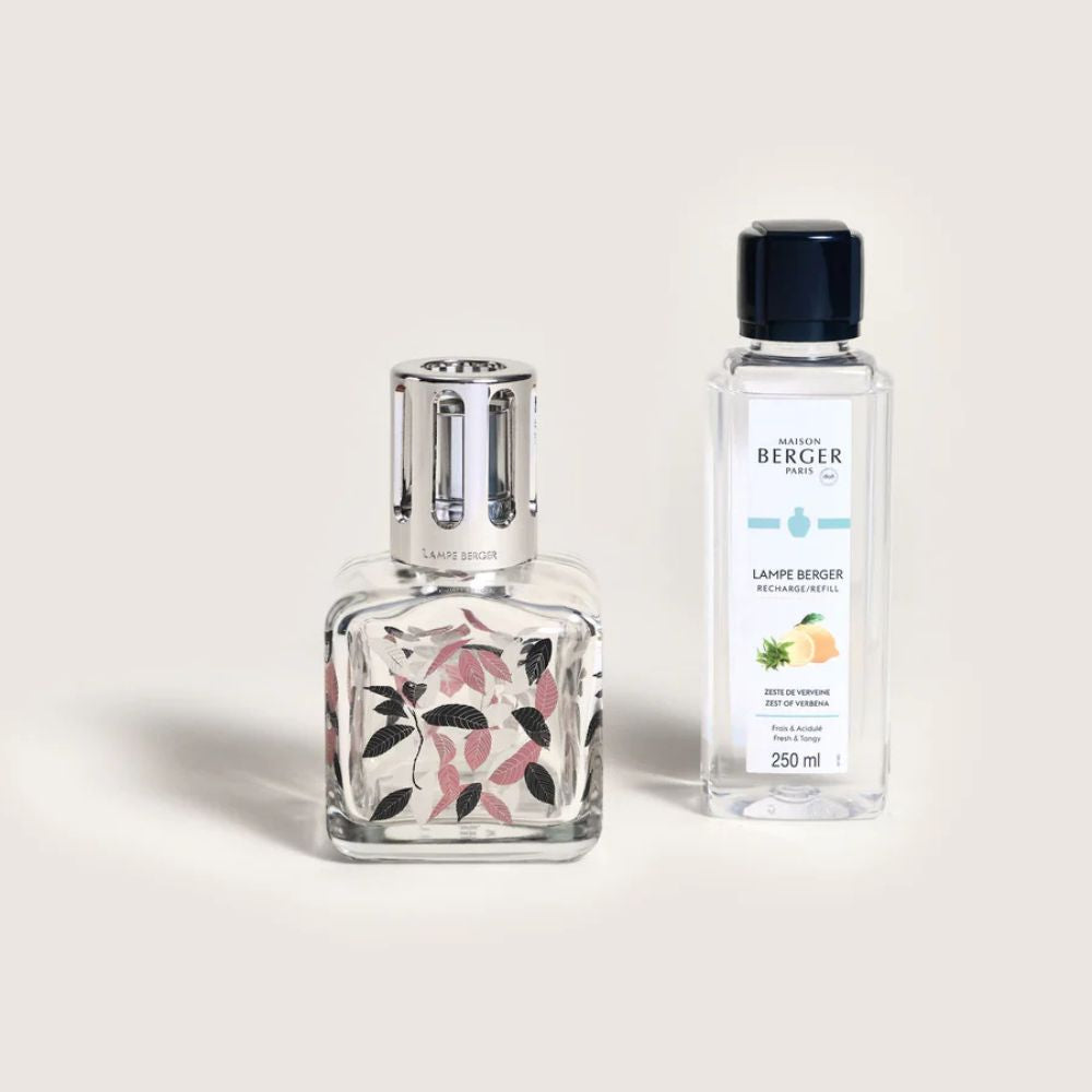 Cofre lámpara catalítica GLACON HOJAS – aroma Zest of Verbena – Maison Berger