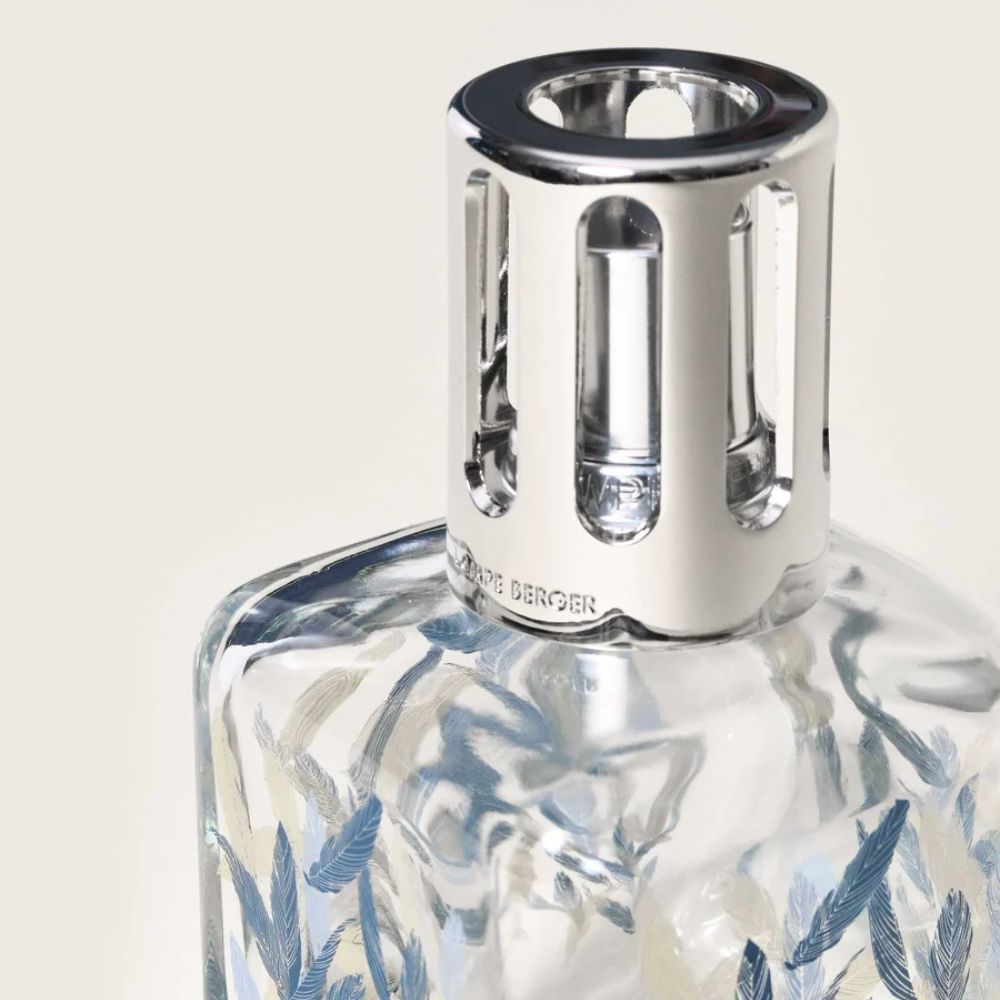 Cofre lámpara catalítica GLACON PLUMAS – aroma Cotton Cares – Maison Berger