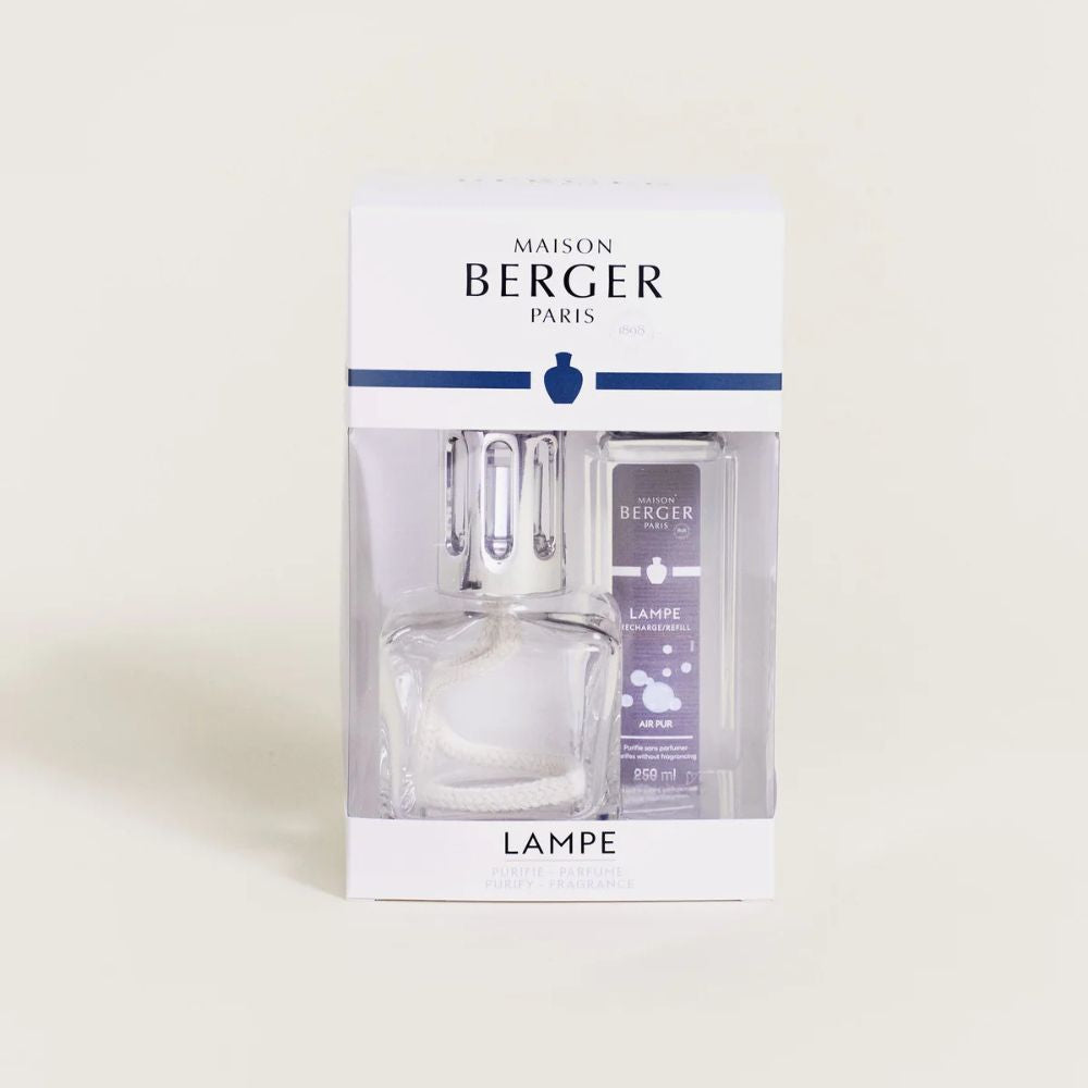 Cofre lámpara catalítica GLACON TRANSPARENTE – aroma Air Pure Neutro – Maison Berger