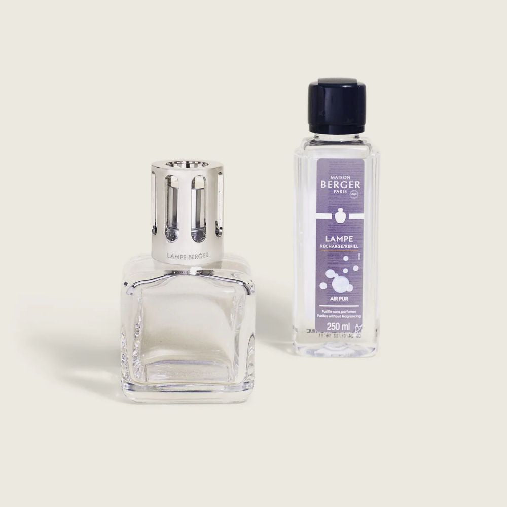 Cofre lámpara catalítica GLACON TRANSPARENTE – aroma Air Pure Neutro – Maison Berger