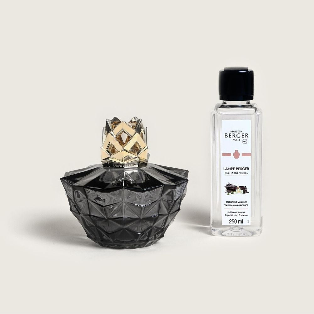 Cofre lámpara catalítica KALI NEGRA – aroma Splendeur Vanille – Maison Berger