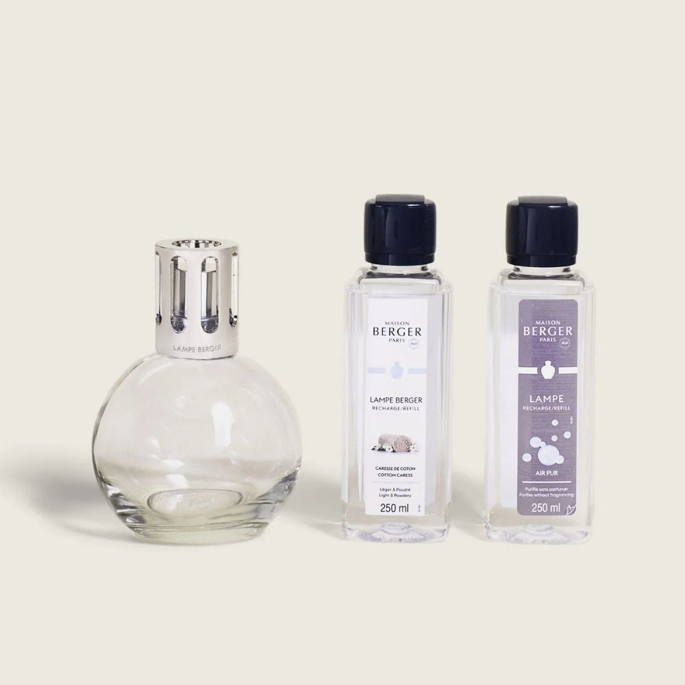 Cofre lámpara catalítica REDONDA BÁSICA – aroma Cotton Cares + Air Pure – Maison Berger