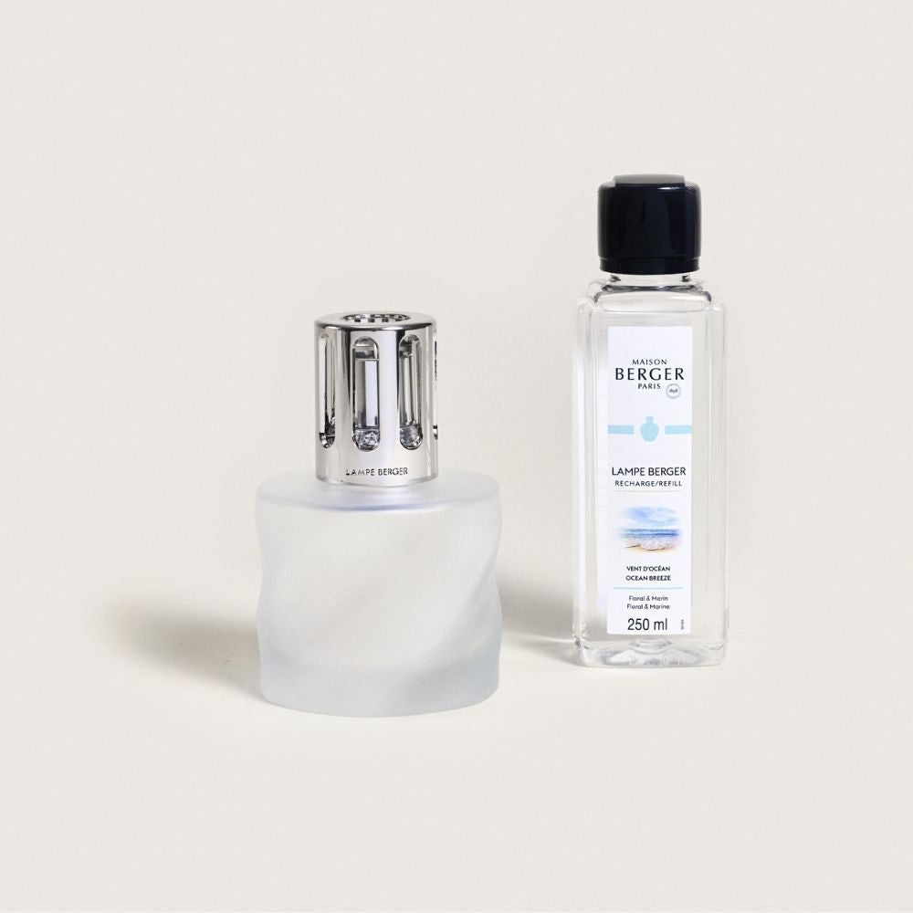 Cofre lámpara catalítica SPIRALE ESCARCHADA – aroma Vent D'Ocean – Maison Berger