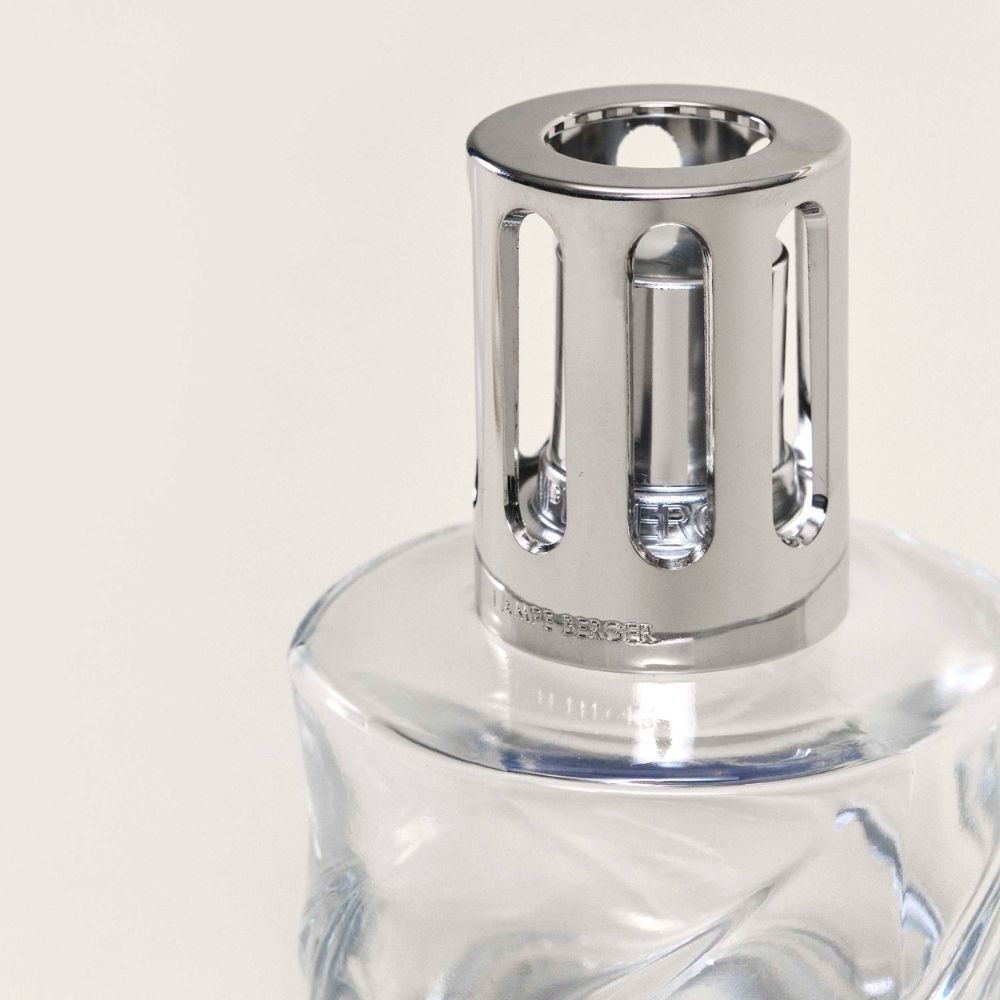 Cofre lámpara catalítica SPIRALE TRANSPARENTE – aroma Air Pure Neutro – Maison Berger