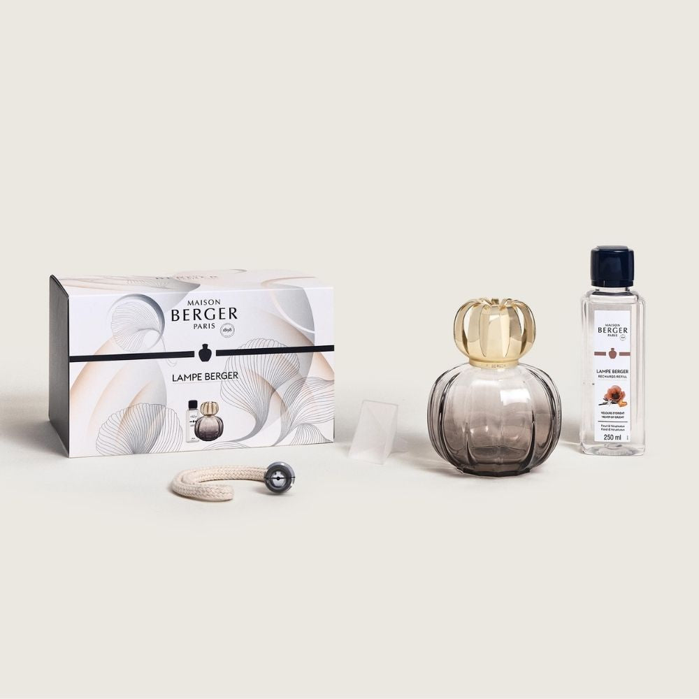 Cofre lámpara catalítica CORALI GRIS + aroma Velvet of Orient – Maison Berger