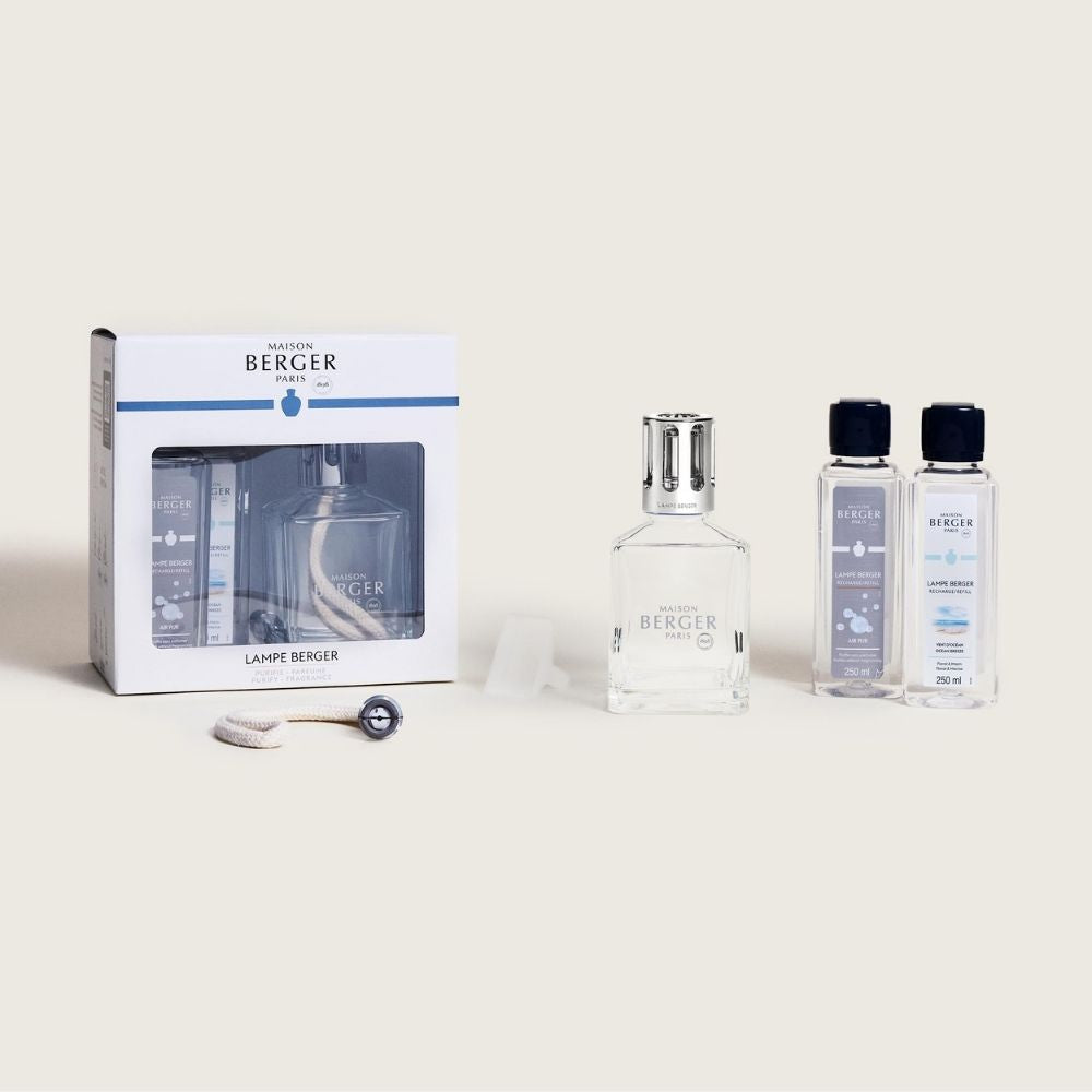 Cofre lámpara catalítica CUADRADA BÁSICA – aroma Vent D'Ocean + Air Pure – Maison Berger