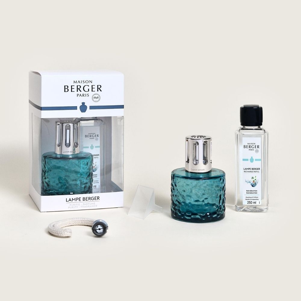 Cofre lámpara catalítica MIRAGE AZUL – aroma Bleu Seduction – Maison Berger