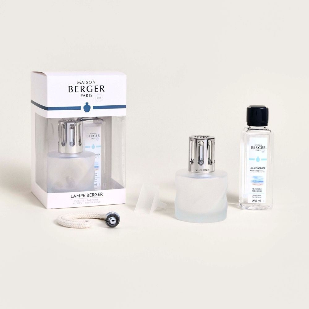 Cofre lámpara catalítica SPIRALE ESCARCHADA – aroma Vent D'Ocean – Maison Berger