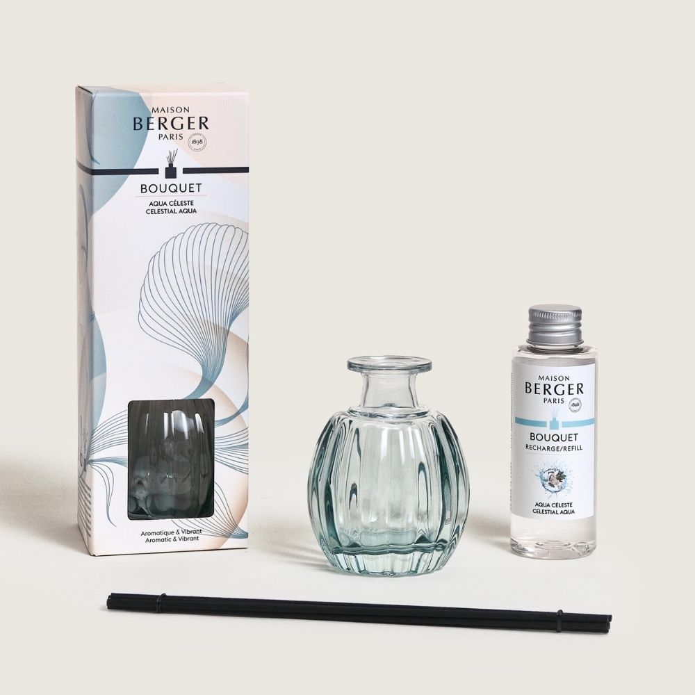 Mini Ambientador mikado CORALI – aroma Aqua Céleste 100ml  – Maison Berger