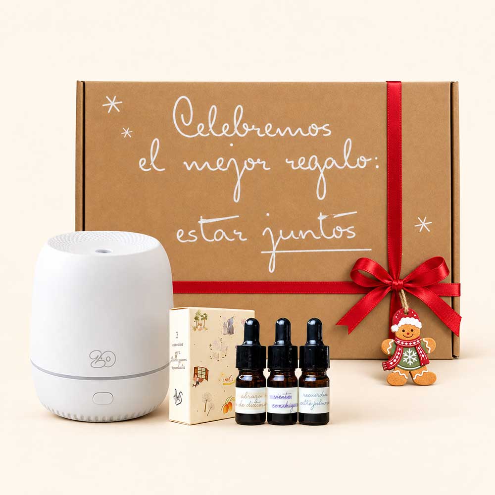 Cofre regalo de Navidad 'Esta Navidad es tuya' con difusor de aromas Sira y 3 esencias LoeS, caja kraft con lazo rojo – D'Arome