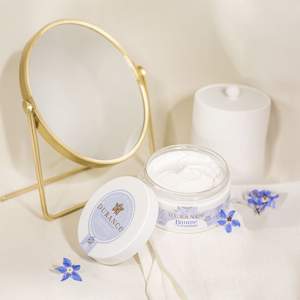 Crema corporal aceite de borraja Durance en tocador - D'Arome
