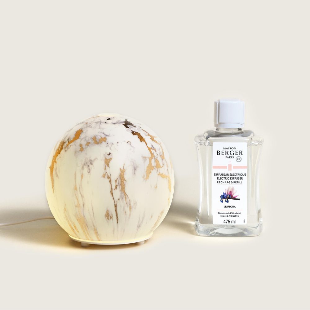 Difusor de aromas MARBRURES + recarga Liliflora – Maison Berger