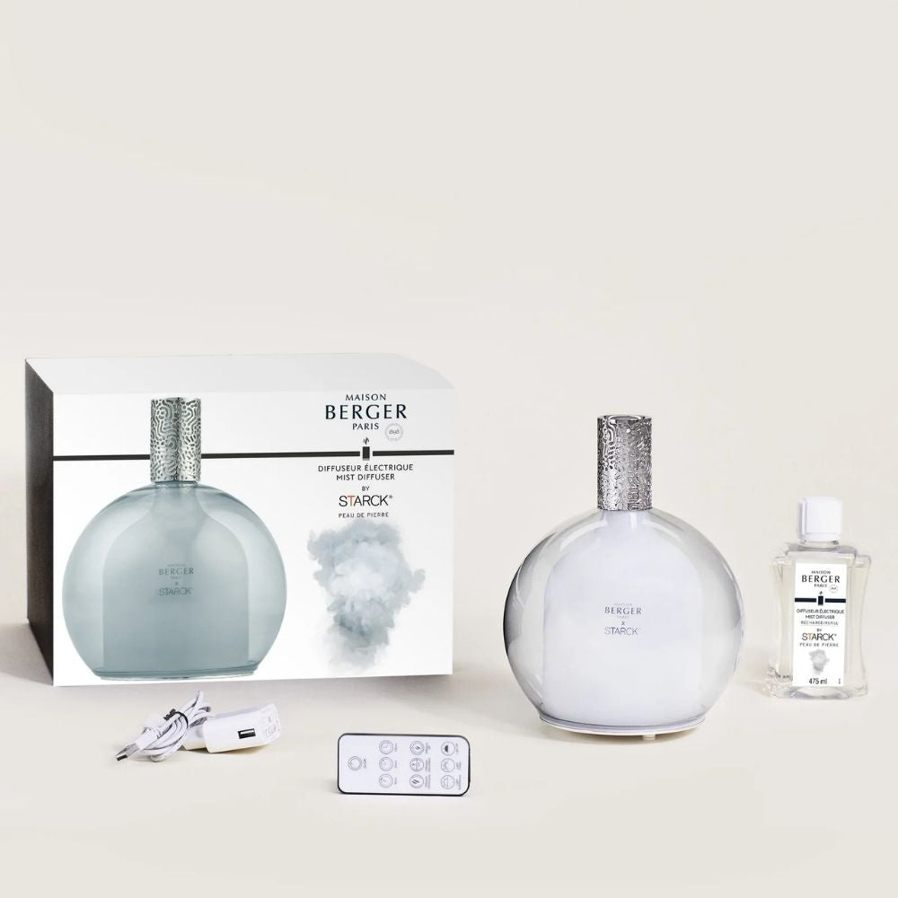 Difusor de aromas STARCK GRIS + recarga Peau de Pierre – Maison Berger