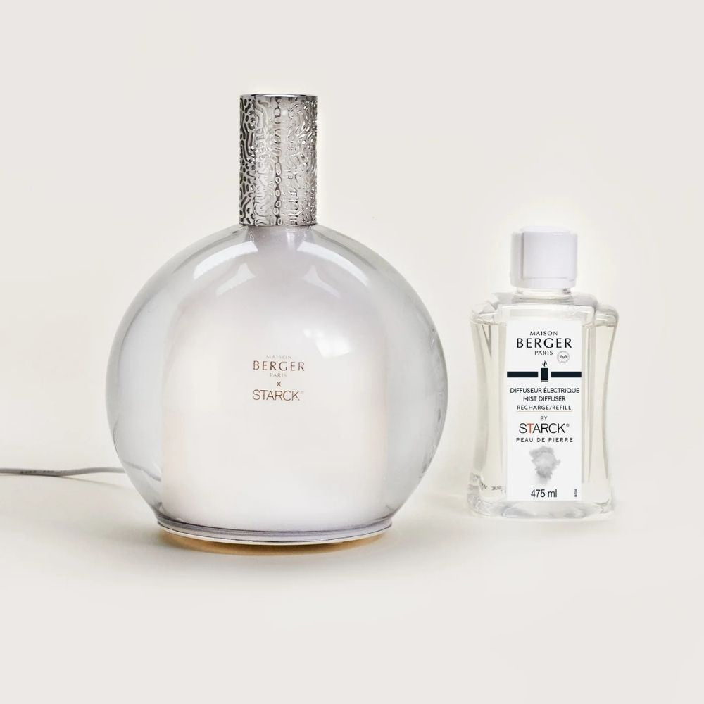 Difusor de aromas STARCK GRIS + recarga Peau de Pierre – Maison Berger
