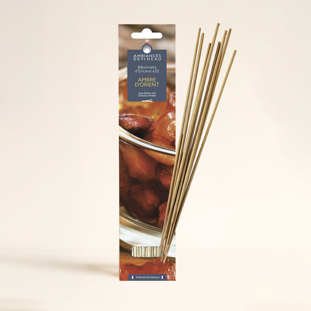 Incienso Ámbar de Oriente: notas cálidas y especiadas que reducen el estrés y relajan tu hogar. Enciéndelo y disfruta de la calma. ¿Probámos?