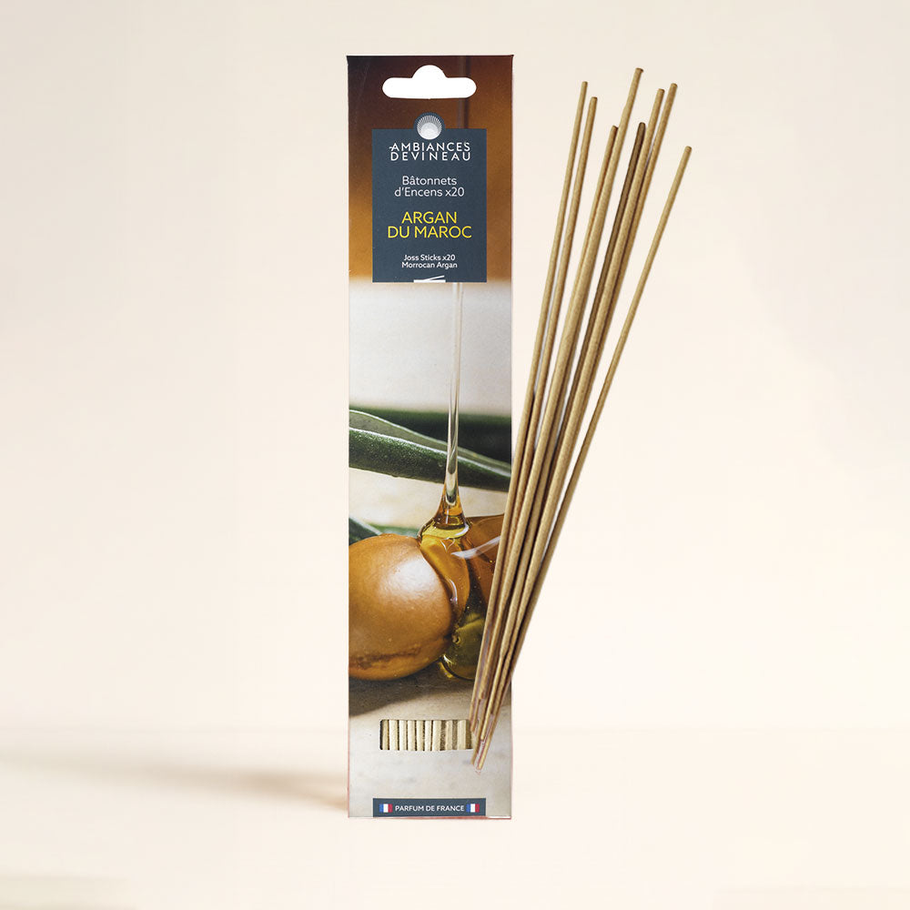Incienso Argán de Marruecos: perfume oriental cálido y especiado que aporta misterio y elegancia. 🌙 Perfecto para veladas íntimas. ¡Pruébalo!