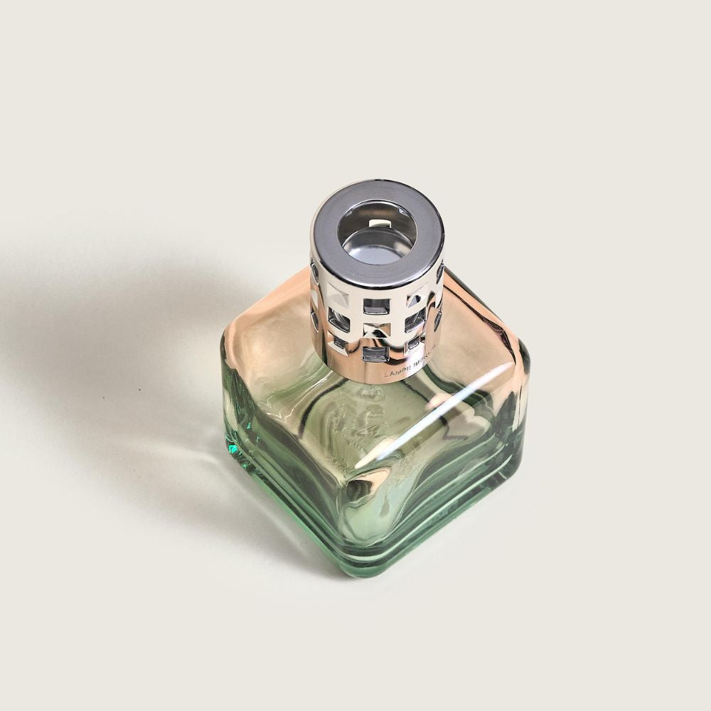 Cofre lámpara catalítica GLACON MELOCOTÓN/VERDE + aroma Zest of Verbena – Maison Berger