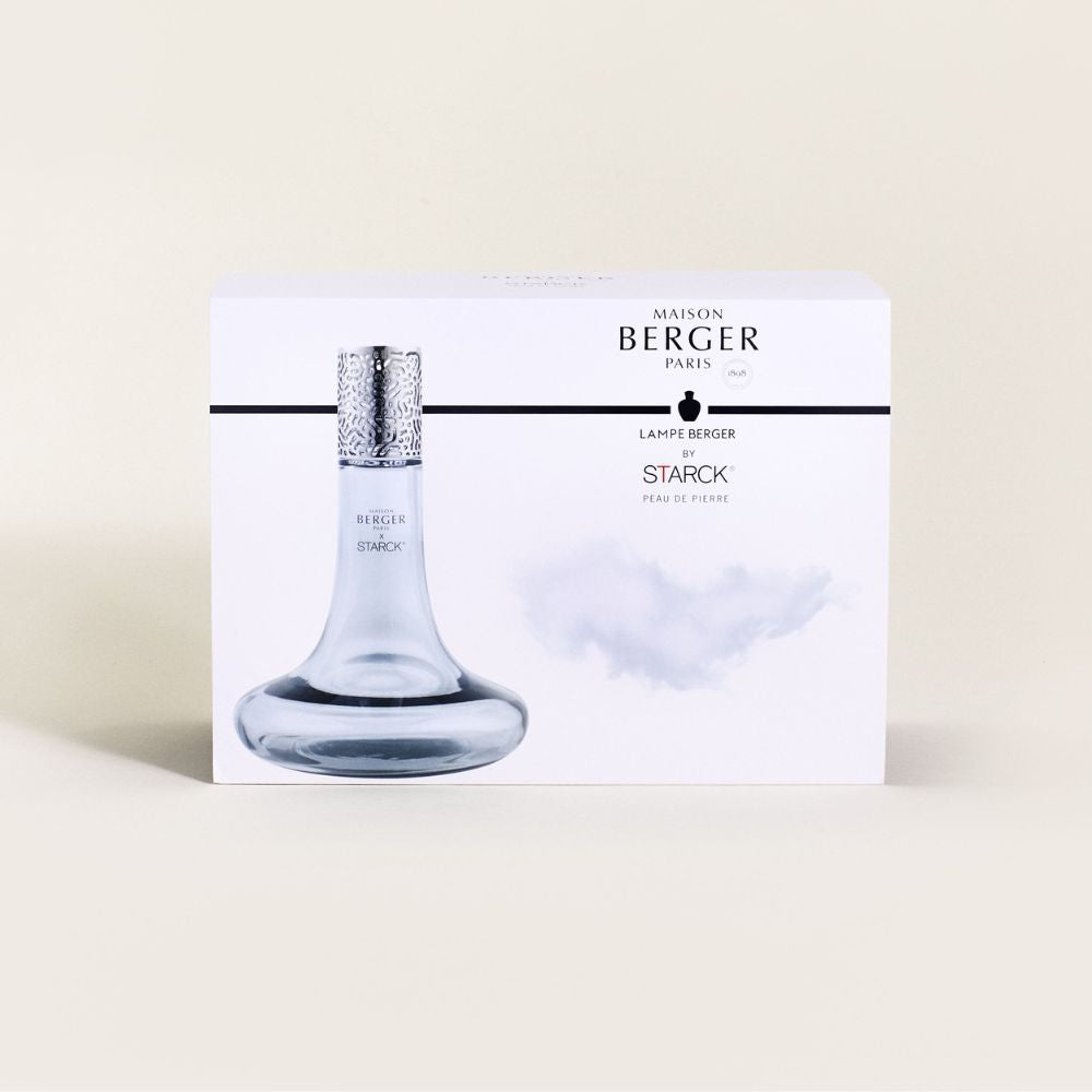 Cofre lámpara catalítica STARCK GRIS – aroma Peau de Pierre – Maison Berger