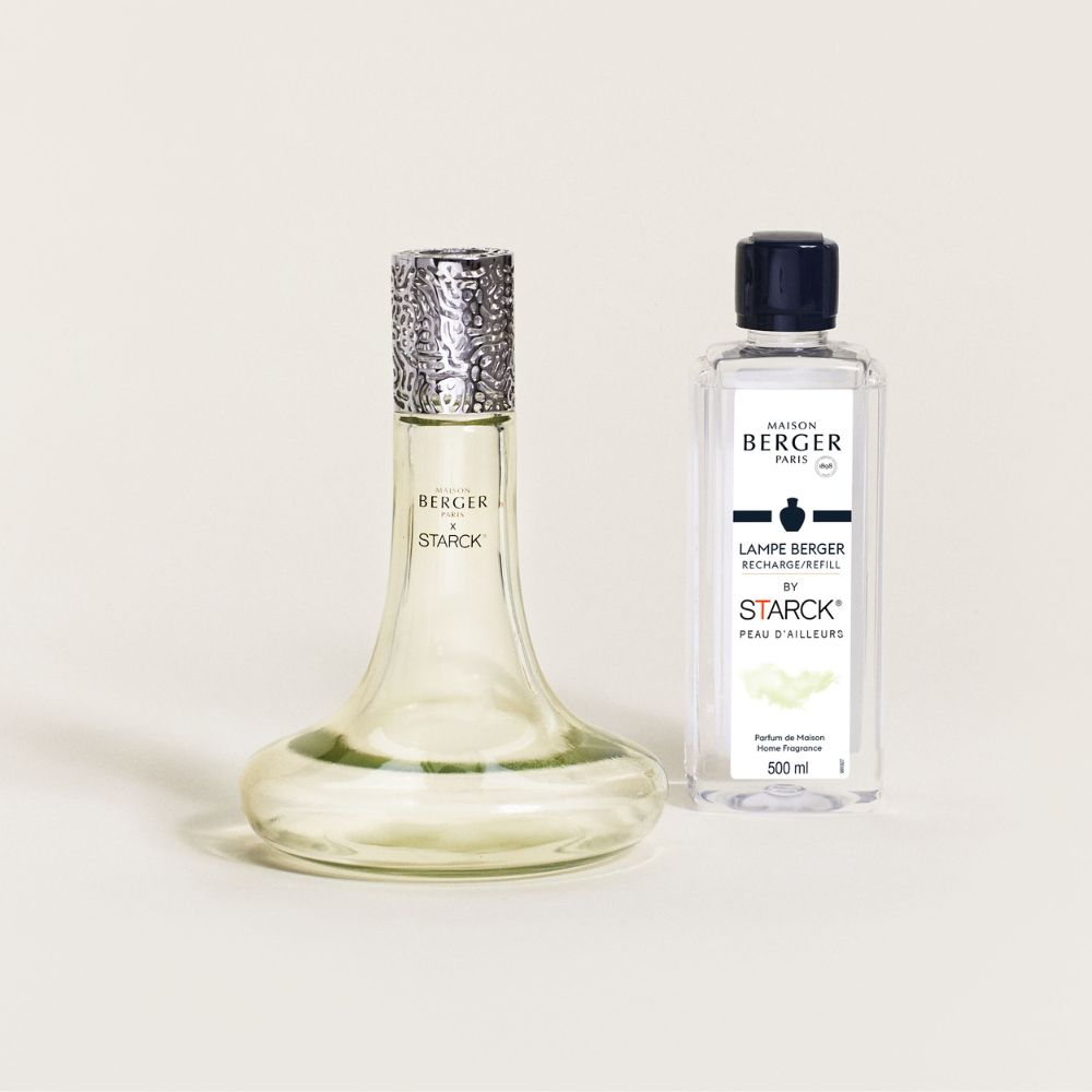 Cofre lámpara catalítica STARCK VERDE – aroma Peau D'Ailleurs – Maison Berger