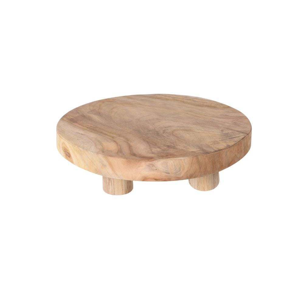 Mesa mini de madera REDONDA tronco color oscura 30x8cm – D'Arome