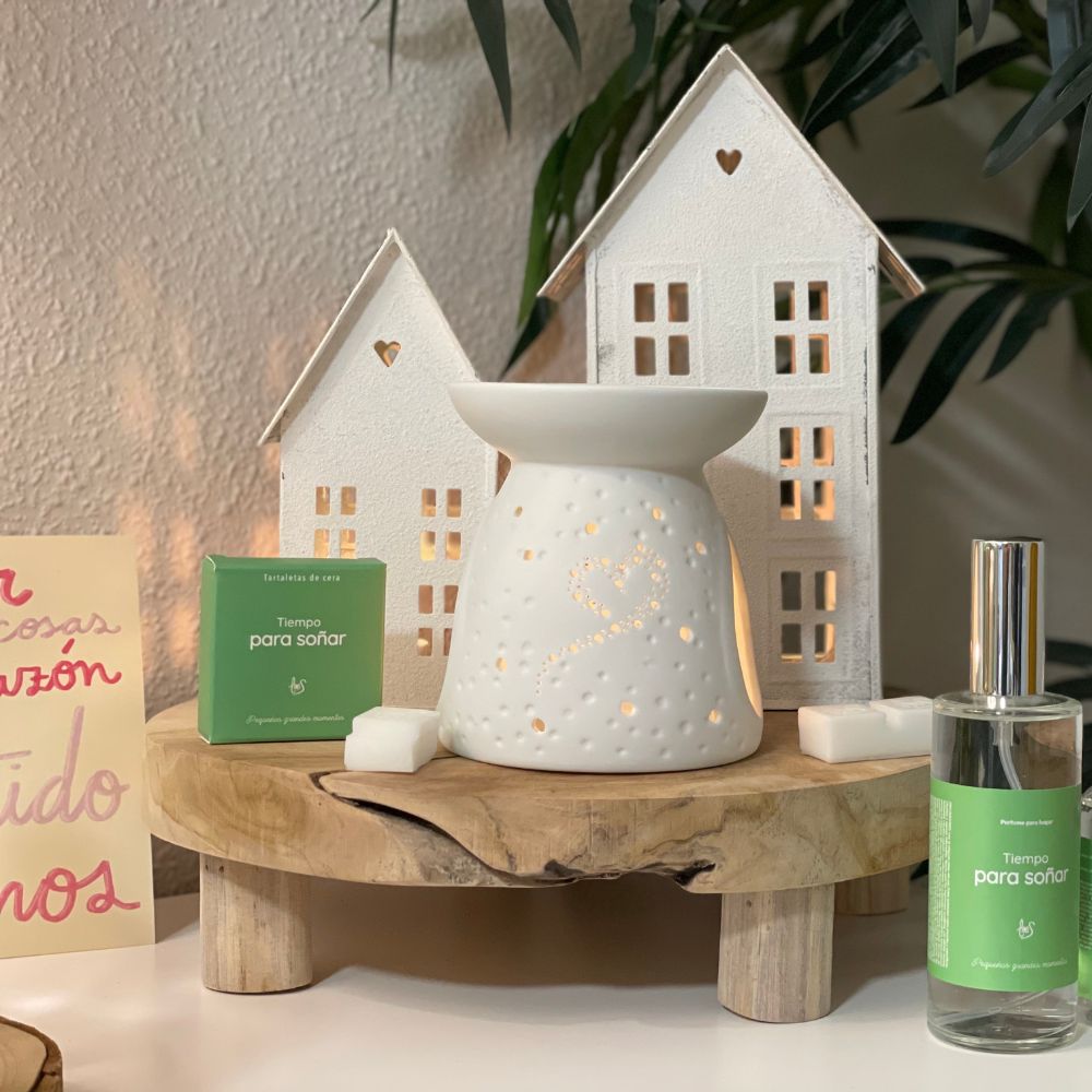 Mesa mini de madera REDONDA tronco color oscura 30x8cm – D'Arome