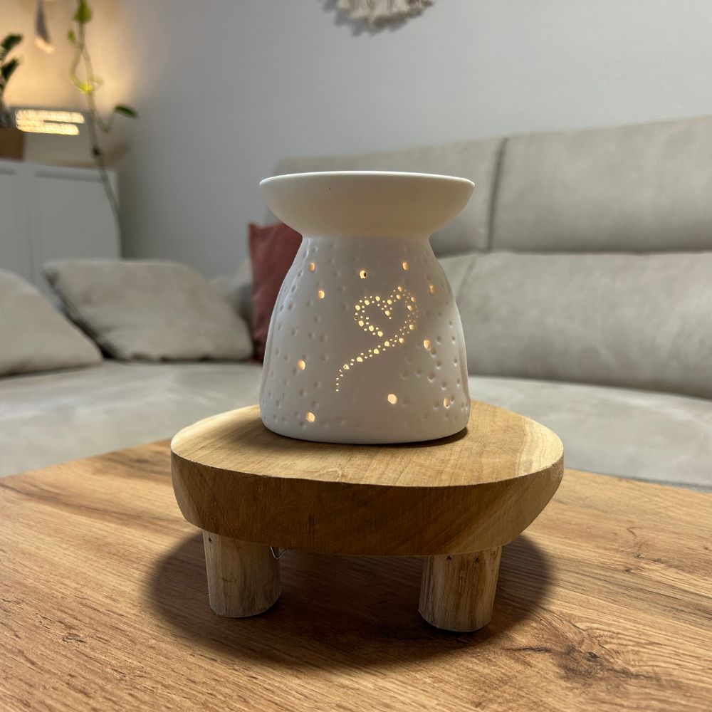 Mesa mini de madera REDONDA color claro 20x7cm – D'Arome