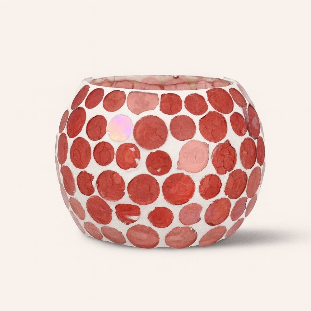 Portavelas LOLA Coral 🧡 Calidez y encanto con luz tamizada. Ideal para cenas íntimas y momentos especiales. ¡Ilumina tu hogar con estilo!