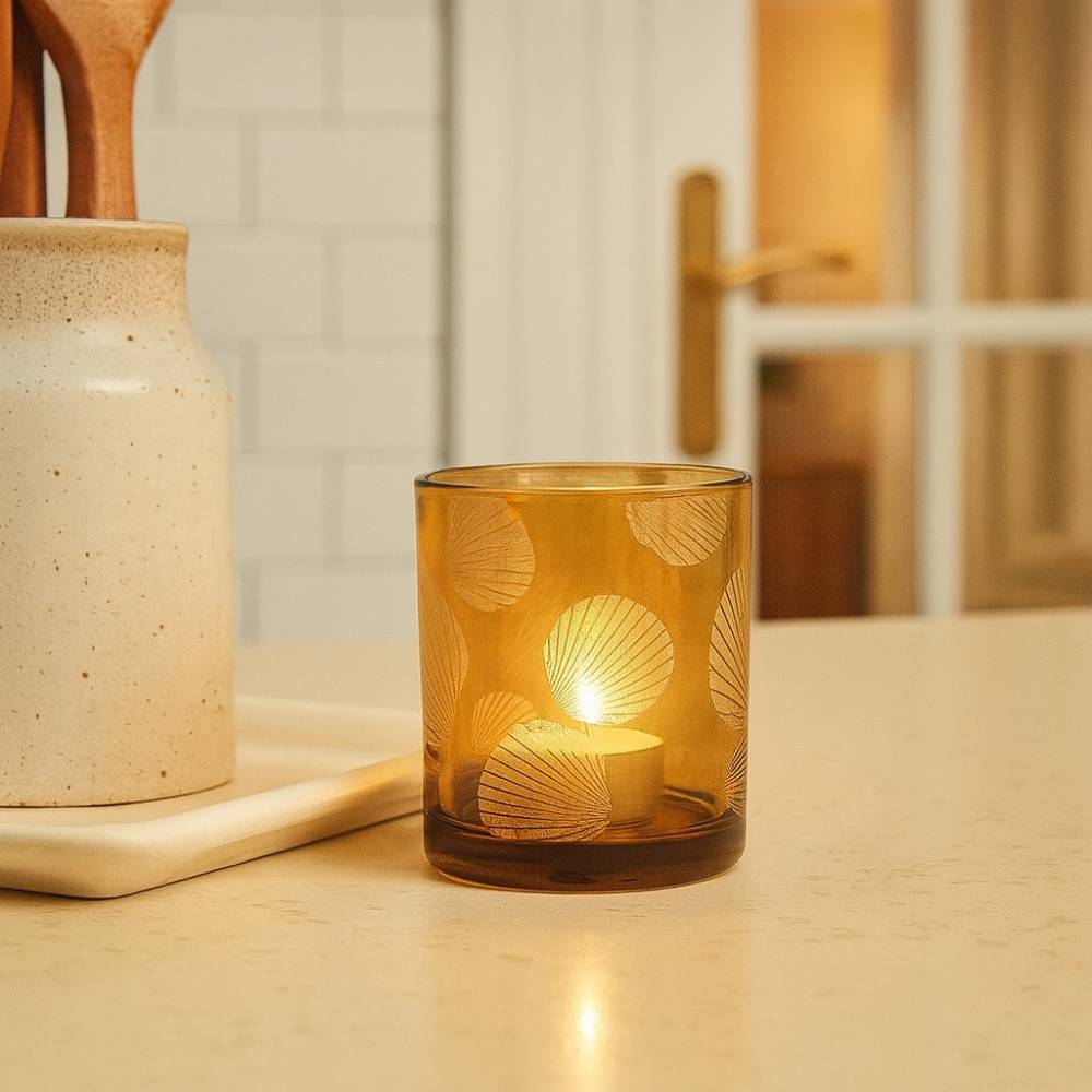 Portavelas de vidrio Mar NARANJA – D'Arome