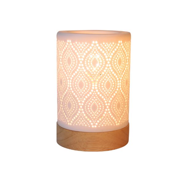 Quemador electrico atardecer funciona con una bombilla que hace que se derrita la cera perfumada.