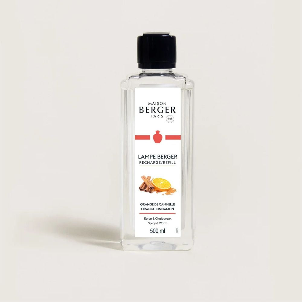 Recambio líquido Orange de Cannelle 500ml para Lámpara Berger Maison Berger, aroma especiado naranja y canela – D'Arome